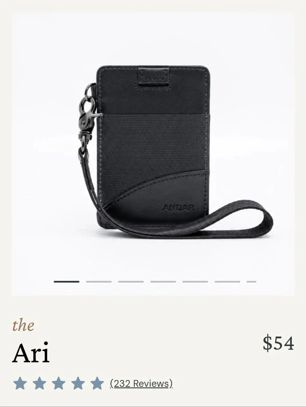 Andar The Ari leather RFIT Wallet Black Card Holder Wristlet